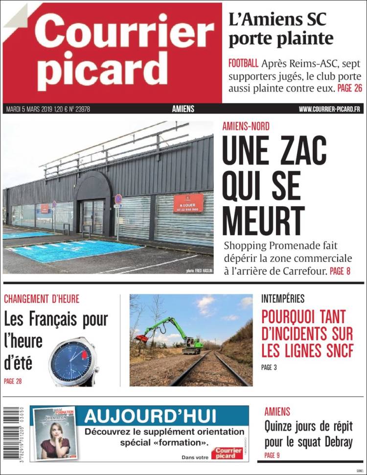 Portada de Courrier Picard (Francia)