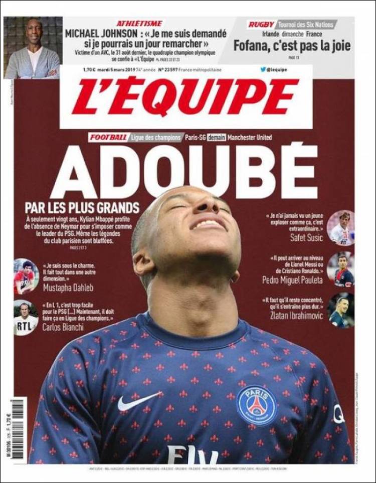 Portada de L'Equipe (Francia)