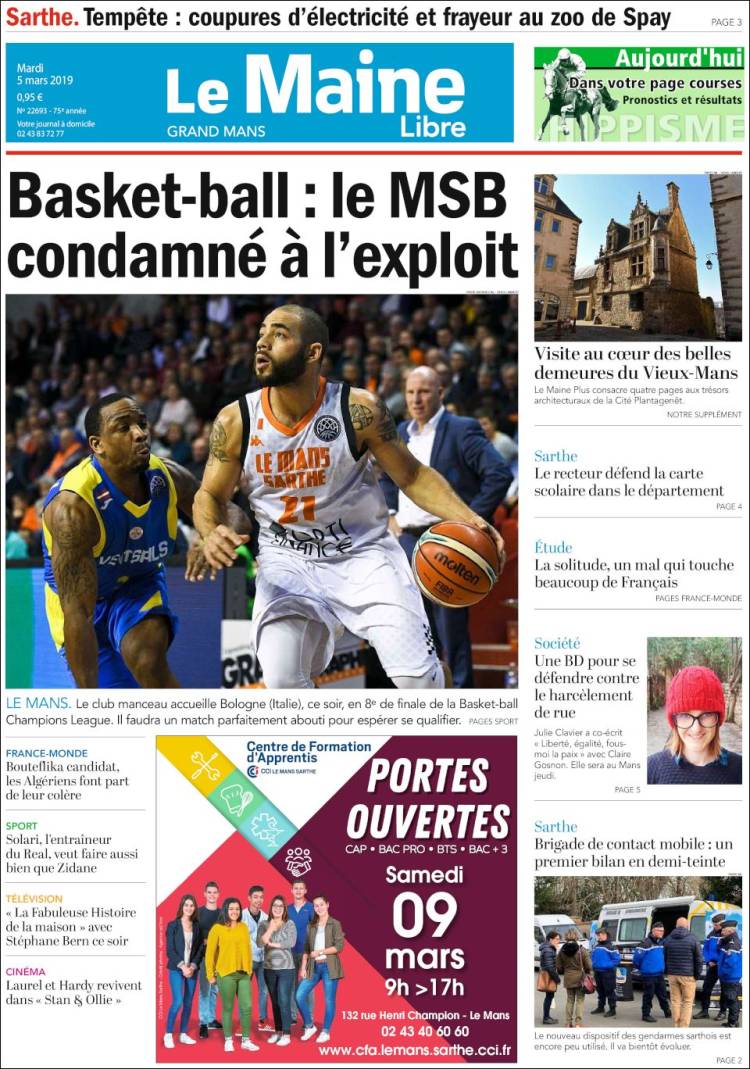 Portada de Le Maine Libre (Francia)