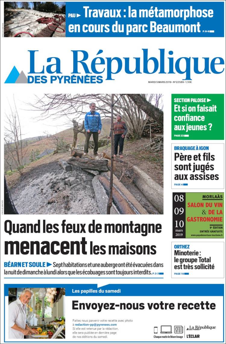 Portada de La République des Pyrénées (Francia)
