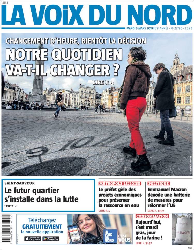 Portada de La Voix du Nord (Francia)