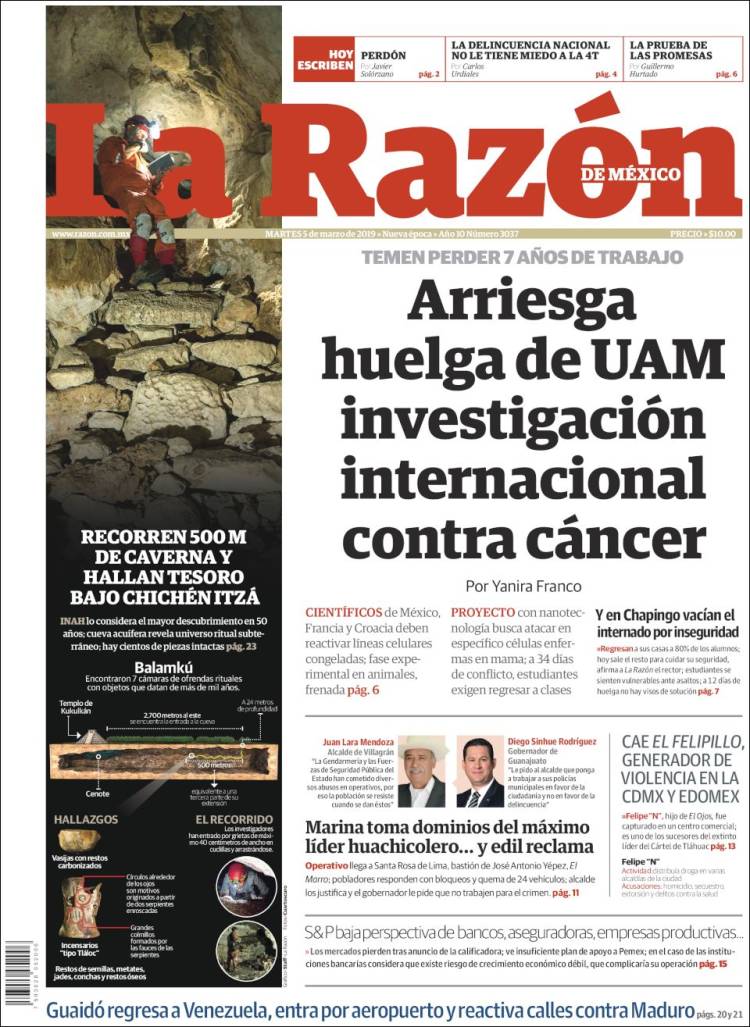 Portada de La Razón (México)