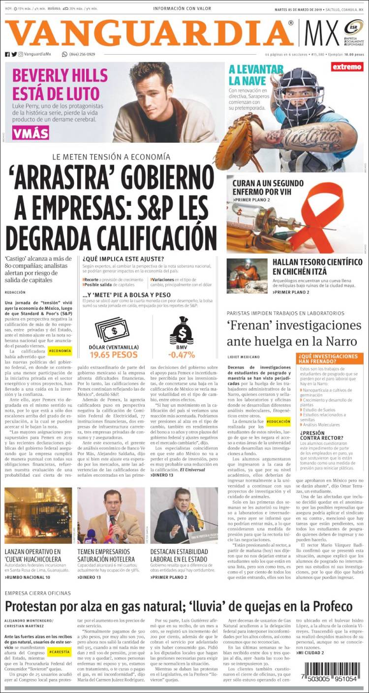 Portada de Vanguardia (México)