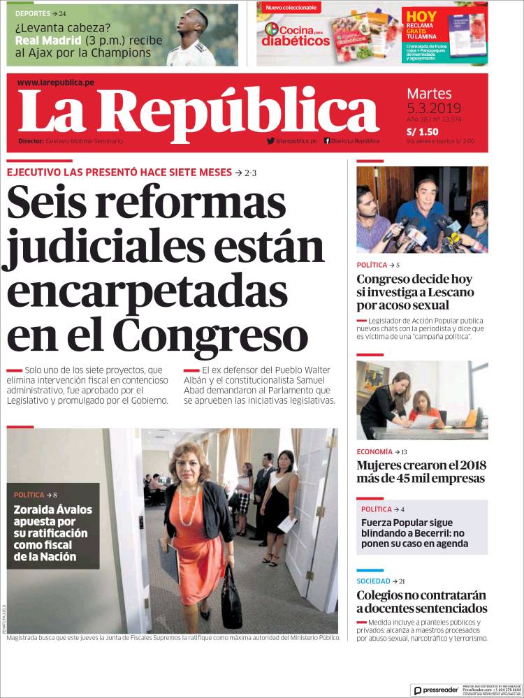 Portada de La Republica (Per&uacute;)