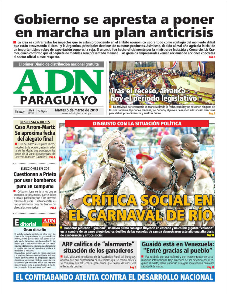 Portada de ADN Paraguayo (Paraguay)