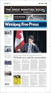 Portada de Winnipeg Free Press (Canadá)