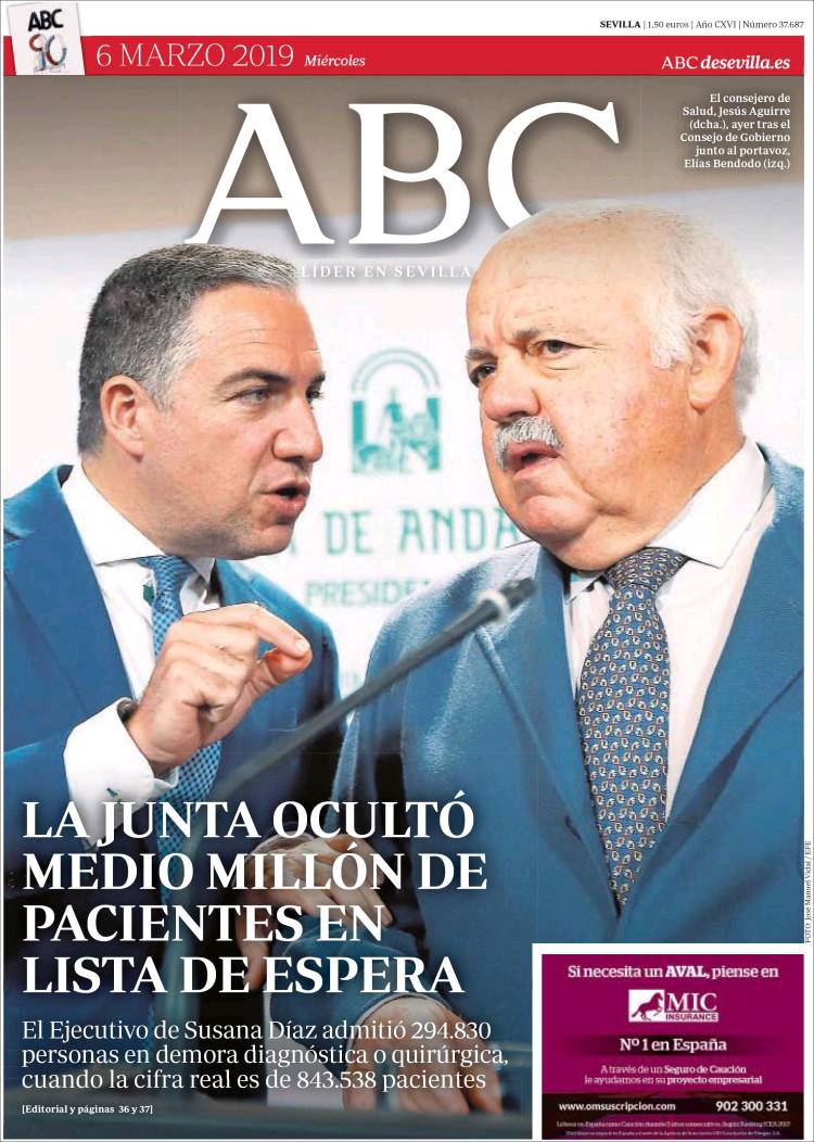 Portada de ABC - Sevilla (España)