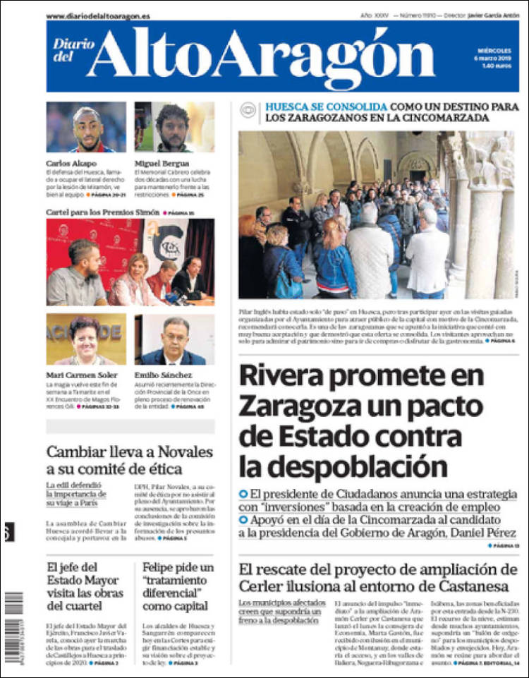 Portada de Diario del AltoAragón (España)