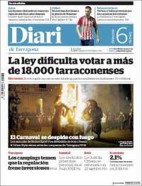 Portada de Diari de Tarragona (España)