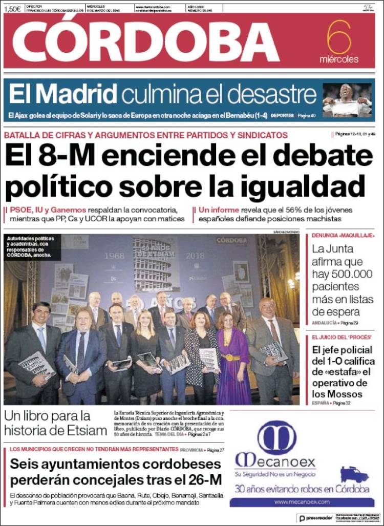 Portada de Diario de Córdoba (España)