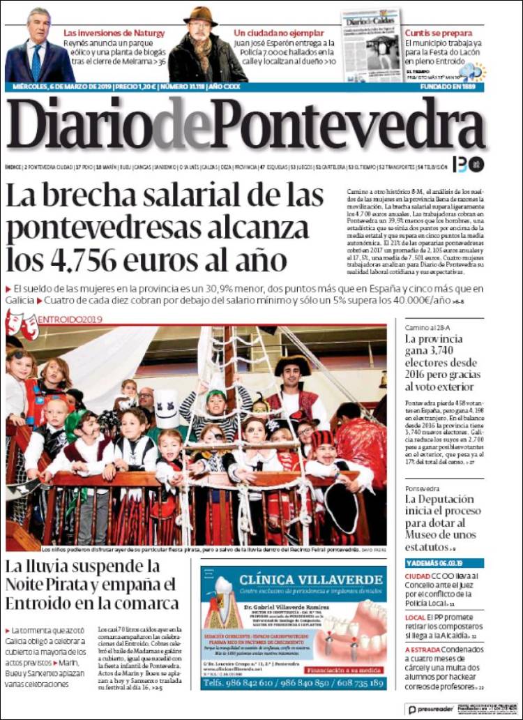 Portada de Diario de Pontevedra (España)