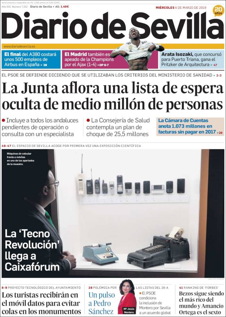 Portada de Diario de Sevilla (España)