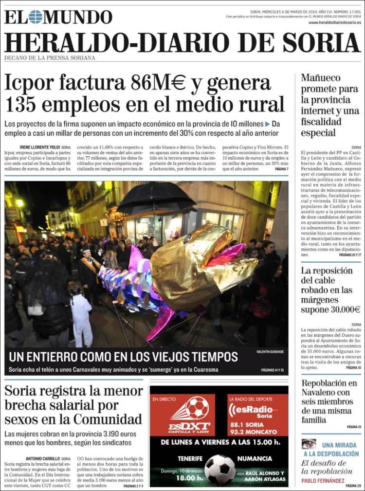 Portada de Diario de Soria (España)