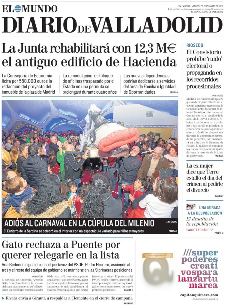 Portada de Diario de Valladolid (España)