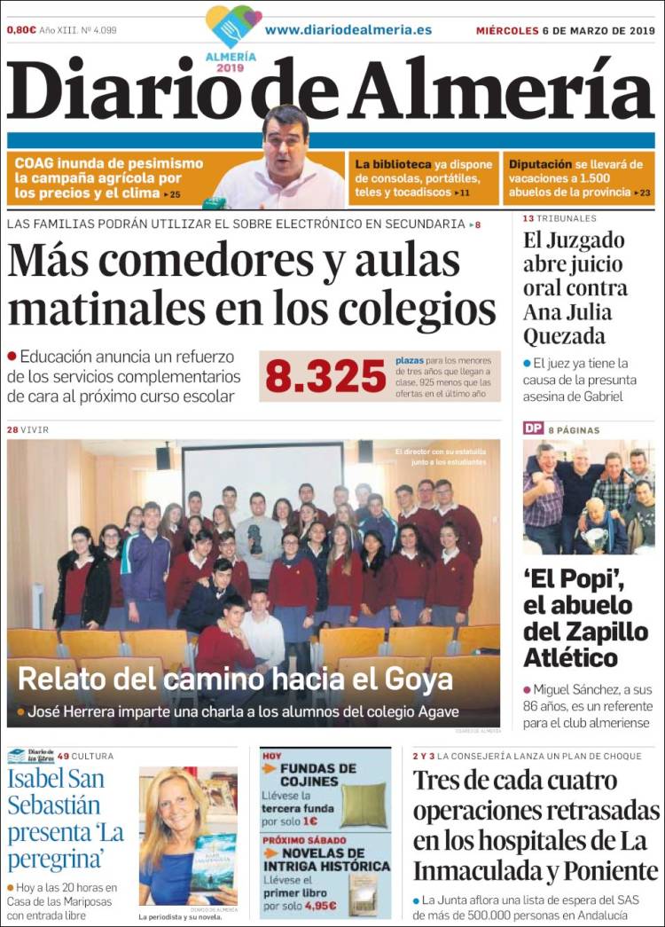 Portada de Diario de Almería (España)