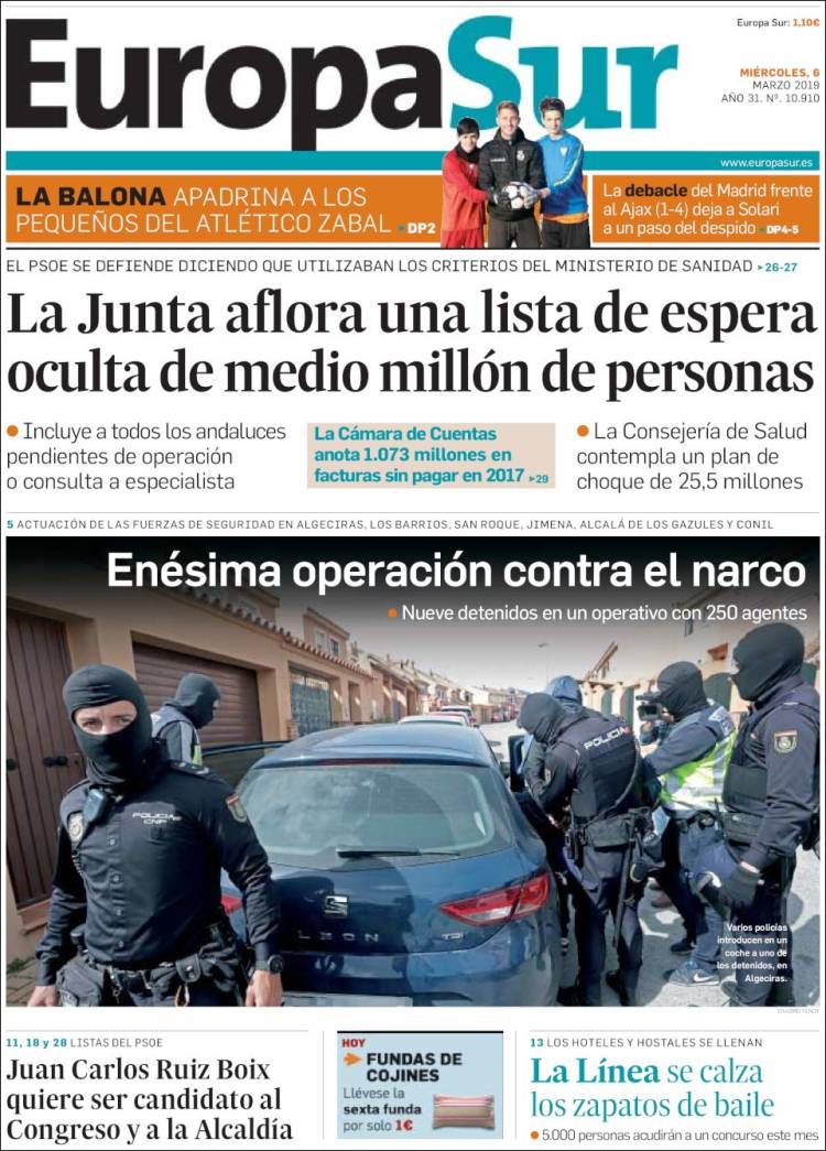 Portada de Europa Sur (España)