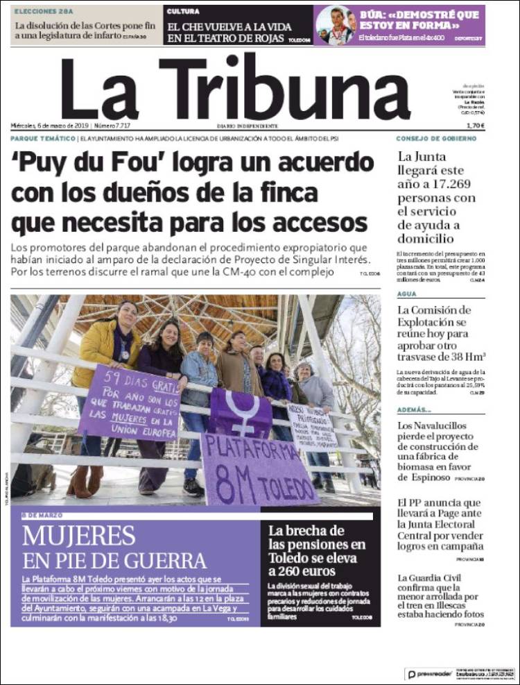 Portada de La Tribuna de Toledo (España)