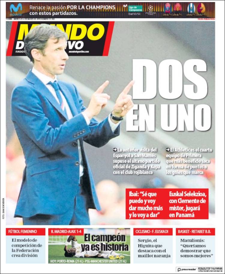 Portada de Mundo Deportivo Bizkaia (España)