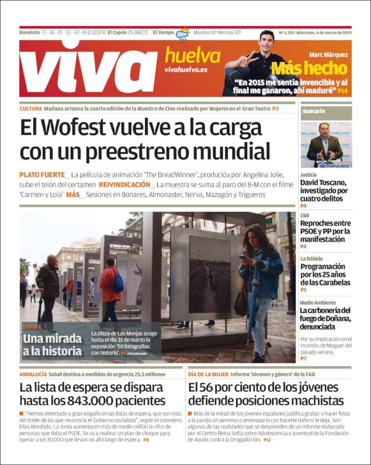 Portada de Viva Huelva (España)