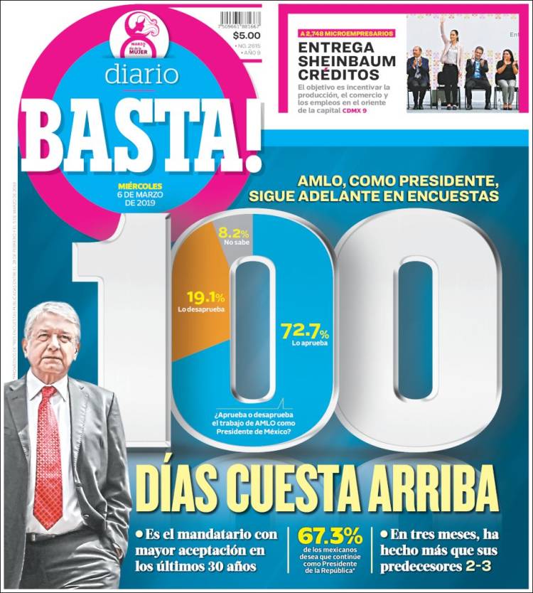 Portada de Diario Basta (México)