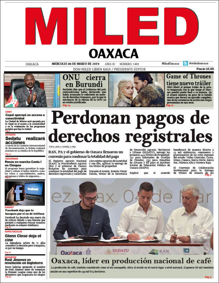 Portada de Miled - Oaxaca (México)