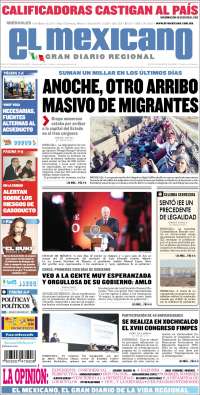 Portada de El Mexicano - El Gran Diario Regional (México)