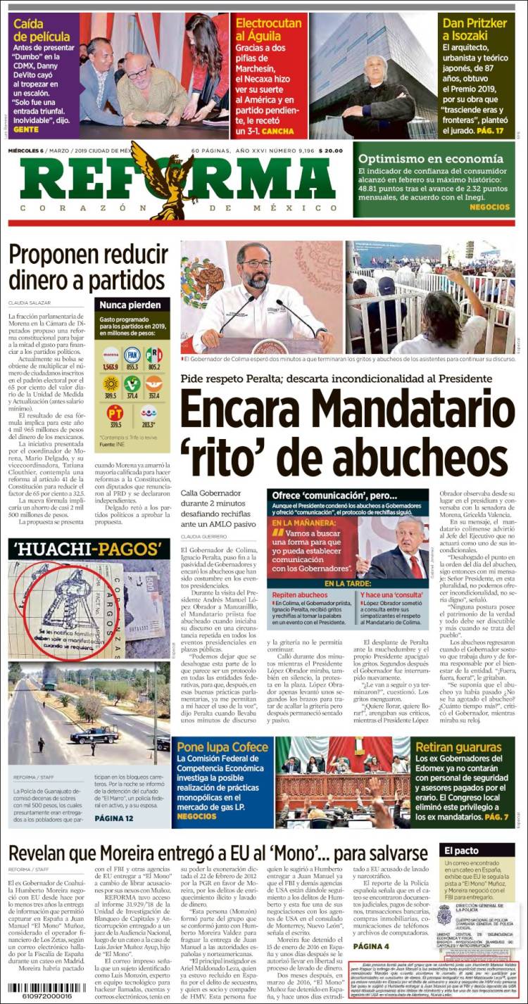 Portada de Reforma (México)