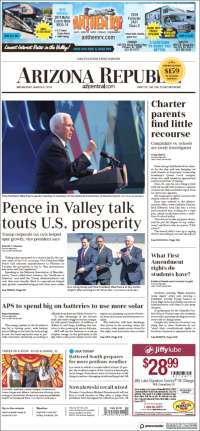 Portada de Arizona Republic News (USA)