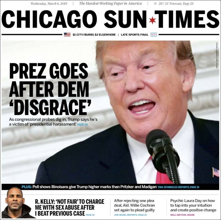 Portada de Chicago Sun-Times (USA)