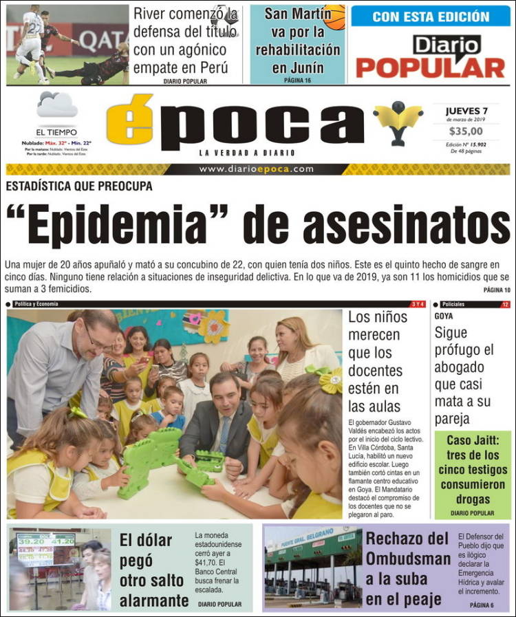 Portada de Diario Época (Argentina)