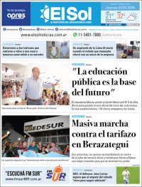 Portada de Diario El Sol (Argentina)