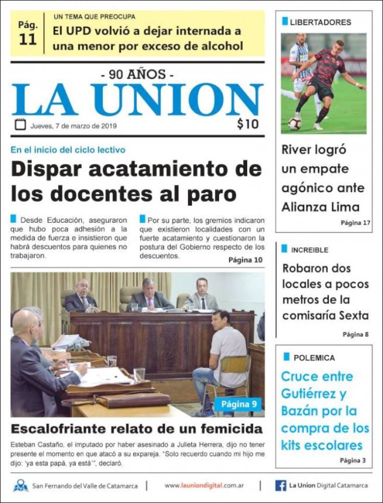Portada de La Unión (Argentina)
