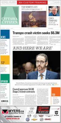 Portada de Ottawa Citizen (Canadá)