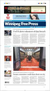 Portada de Winnipeg Free Press (Canadá)