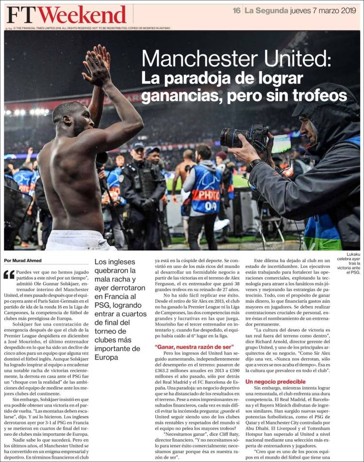 Portada de La Segunda (Chile)