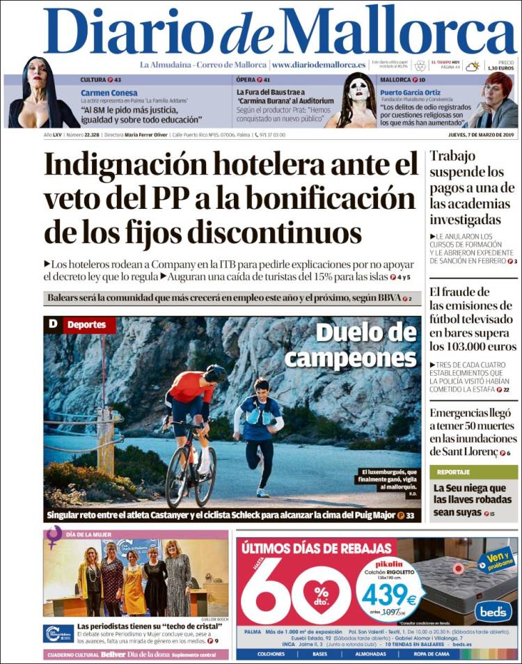 Portada de Diario de Mallorca (Espa&ntilde;a)