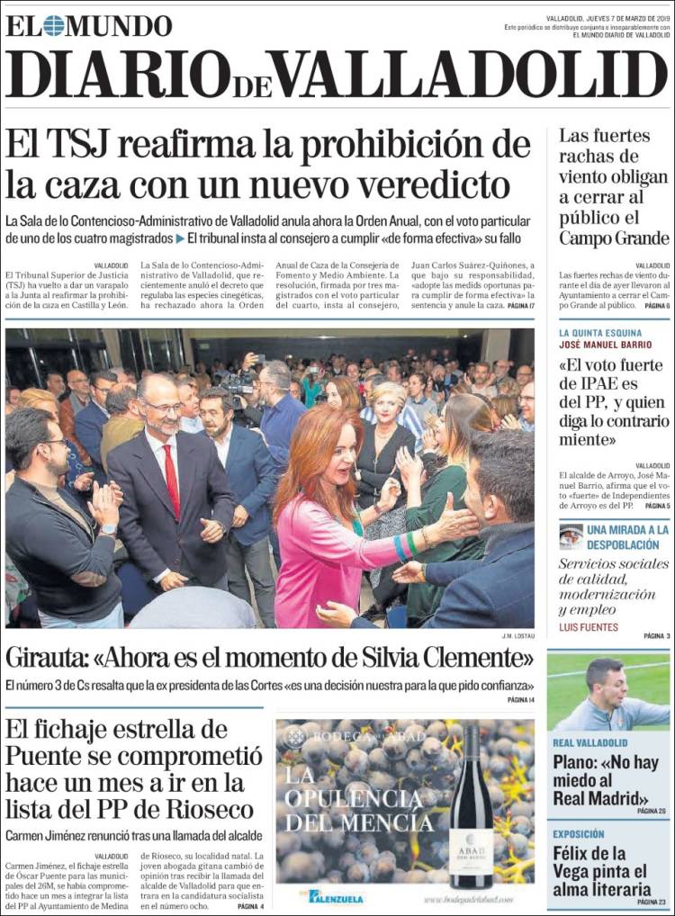 Portada de Diario de Valladolid (Espa&ntilde;a)