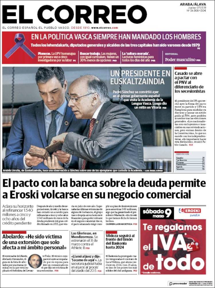 Portada de El Correo - Álava (Espa&ntilde;a)