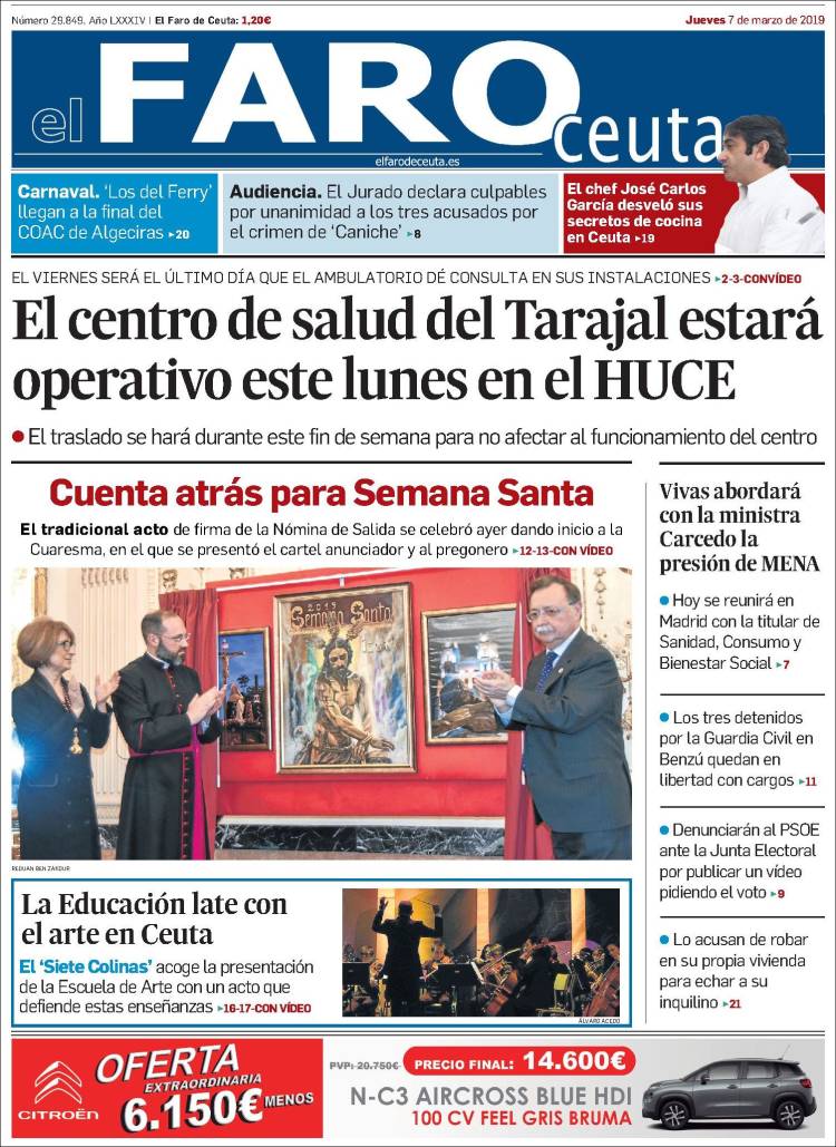 Portada de El Faro de Ceuta (Espa&ntilde;a)