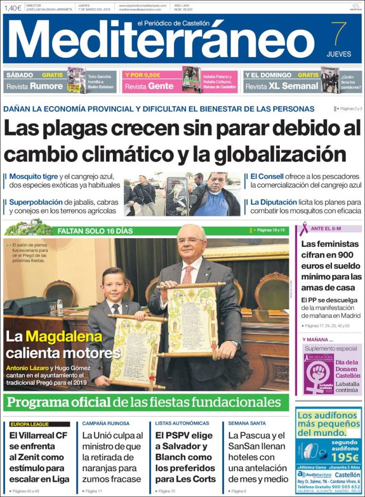 Portada de El Periódico Mediterraneo (Espa&ntilde;a)