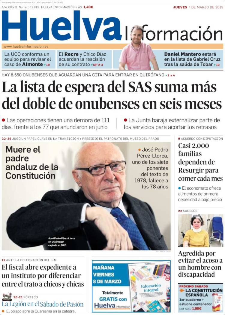 Portada de Huelva Información (Espa&ntilde;a)