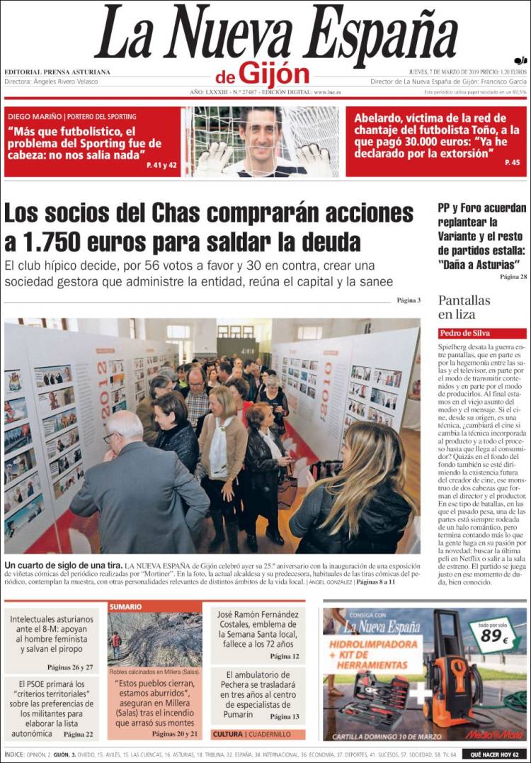 Portada de La Nueva España - Gijón (Espa&ntilde;a)