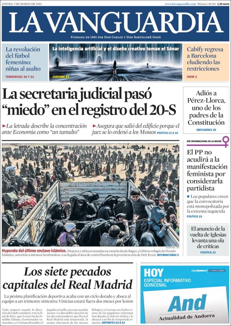 Portada de La Vanguardia (Espa&ntilde;a)