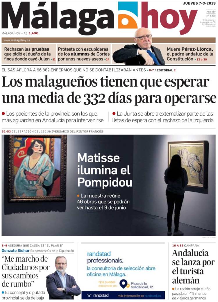 Portada de Málaga Hoy (Espa&ntilde;a)