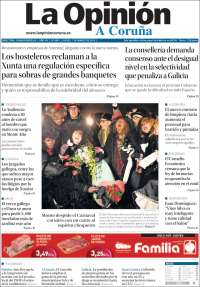 Portada de La Opinión de A Coruña (Espa&ntilde;a)