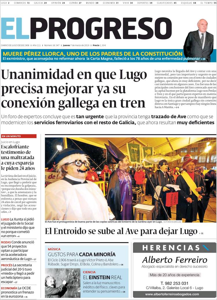 Portada de El Progreso (Espa&ntilde;a)