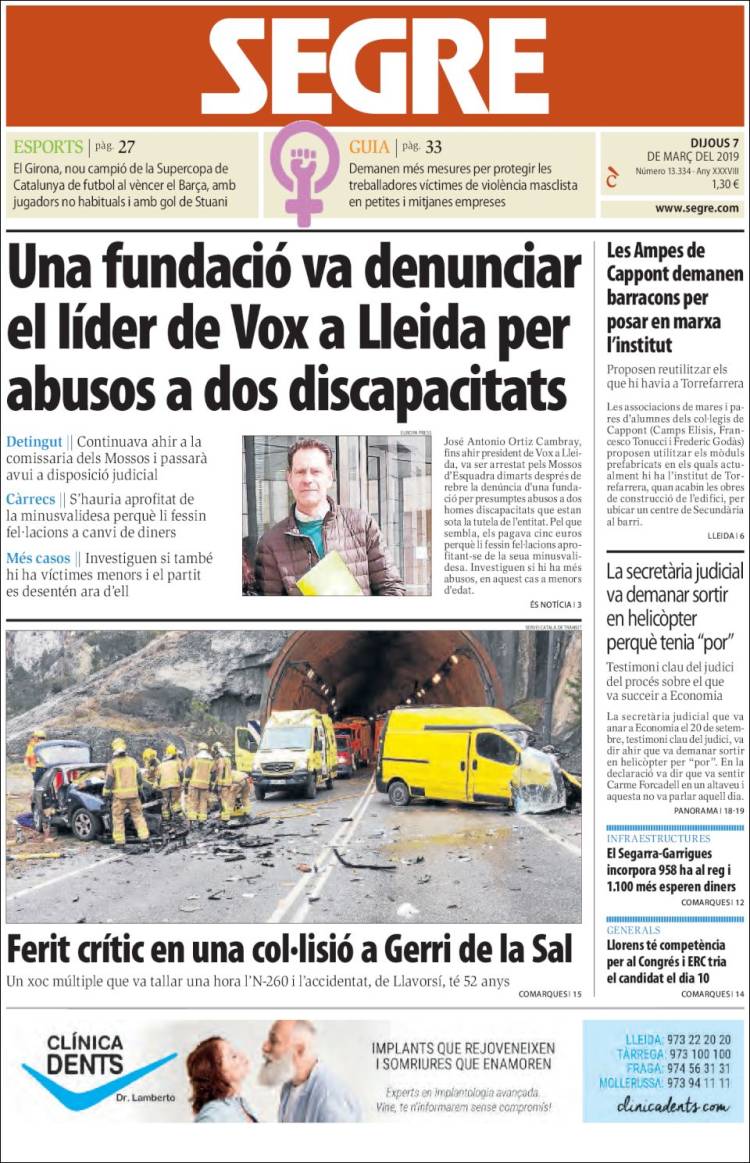 Portada de Segre (Espa&ntilde;a)
