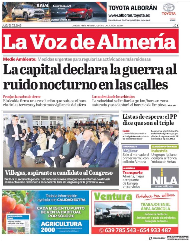 Portada de La Voz de Almería (Espa&ntilde;a)