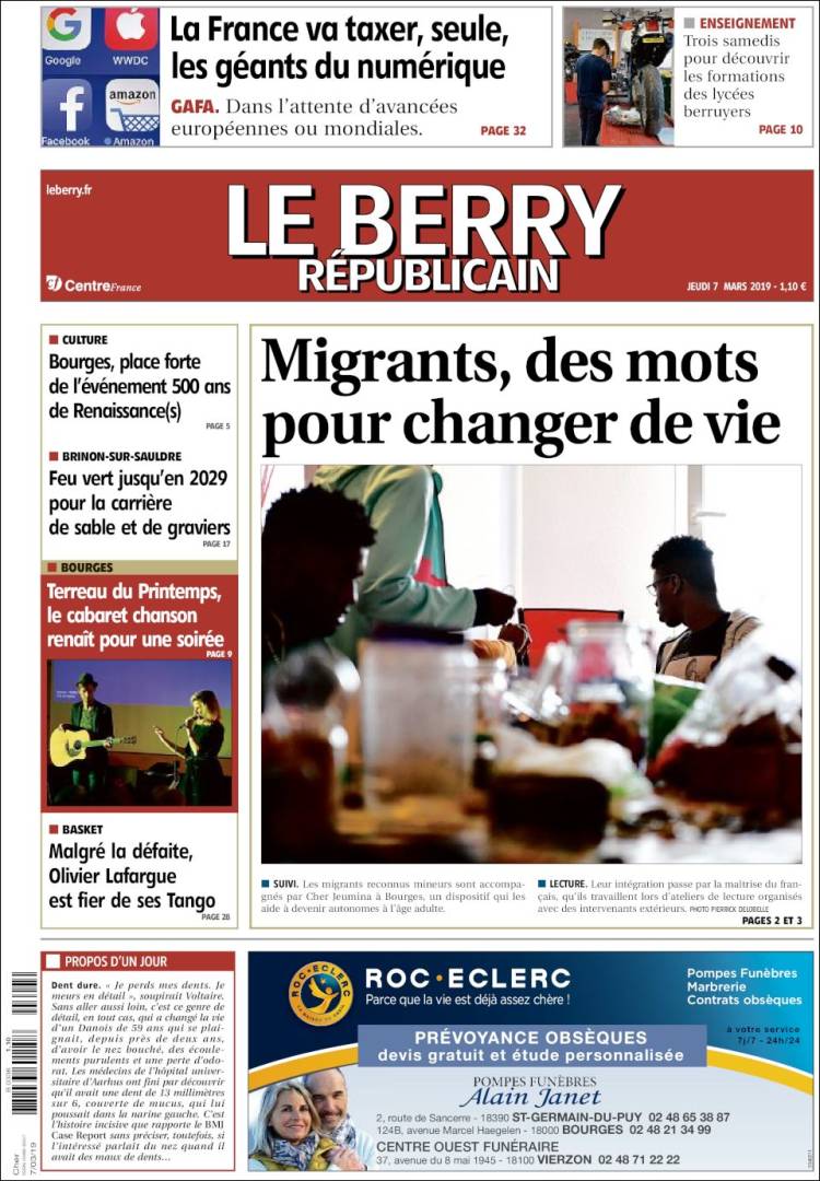 Portada de Berry Republicain (Francia)