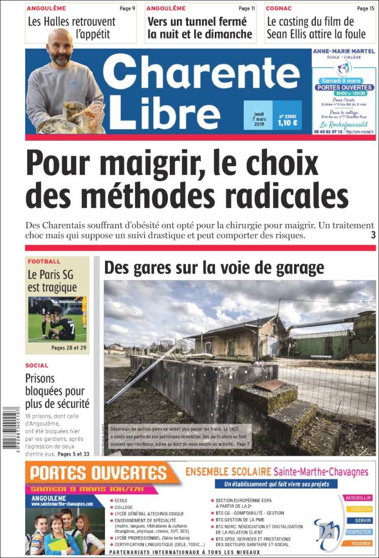 Portada de Charente Libre (Francia)